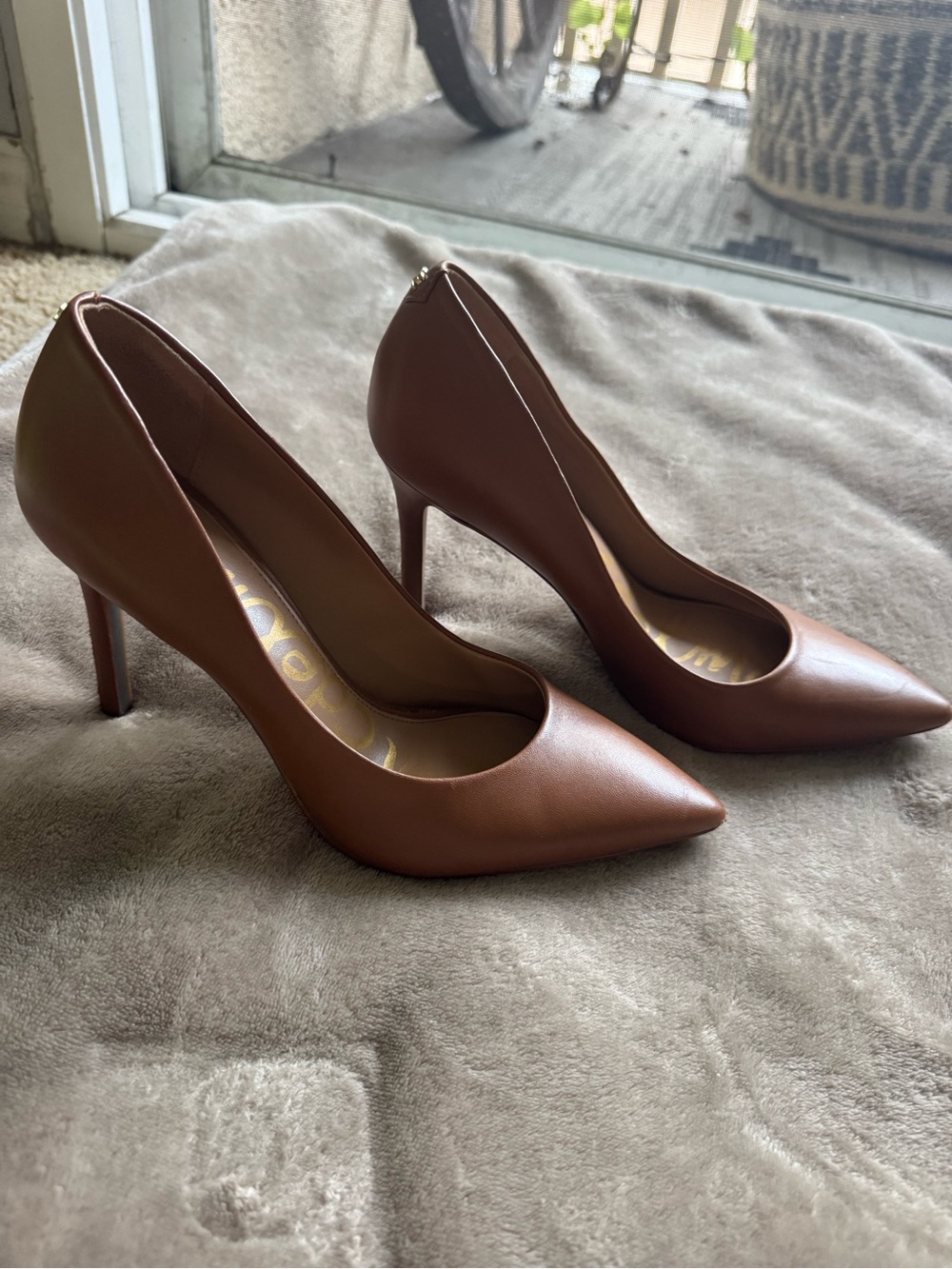 Sam Edelman Classic Pointed-Toe Brown Women's Stiletto Pumps